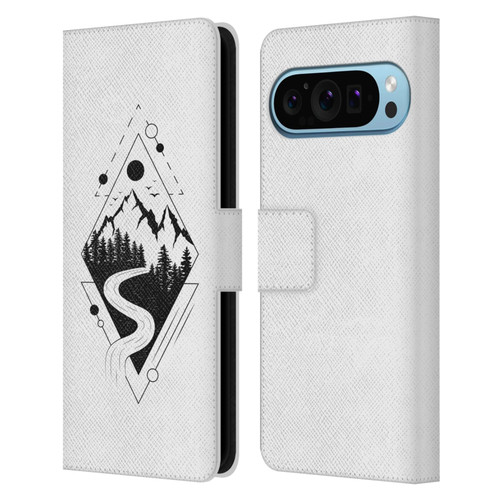 Haroulita Celestial Tattoo Mountain Leather Book Wallet Case Cover For Google Pixel 9 / Pixel 9 Pro