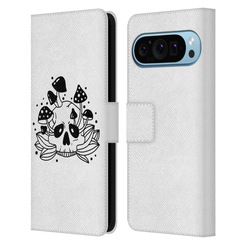Haroulita Celestial Tattoo Skull Leather Book Wallet Case Cover For Google Pixel 9 / Pixel 9 Pro