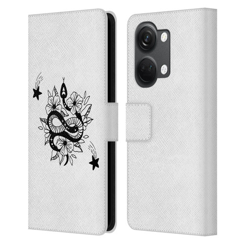Haroulita Celestial Tattoo Snake And Flower Leather Book Wallet Case Cover For OnePlus Nord 3 5G