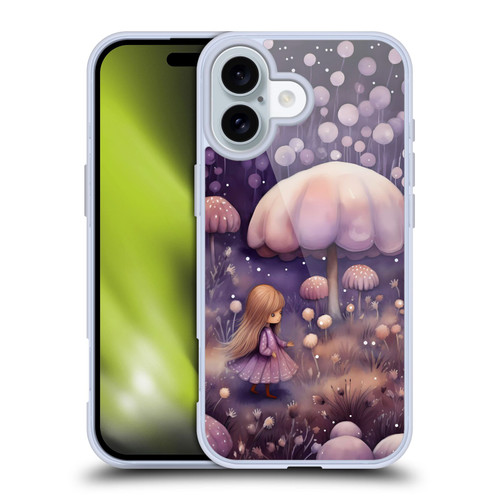 Haroulita Whimsical Girl And Mushroom Soft Gel Case for Apple iPhone 16