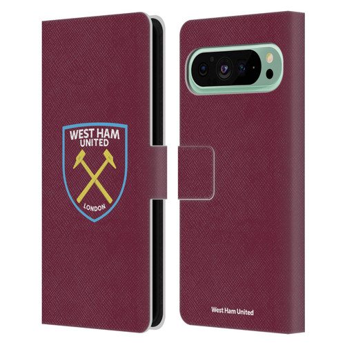 West Ham United FC Crest Full Colour Leather Book Wallet Case Cover For Google Pixel 9 Pro XL