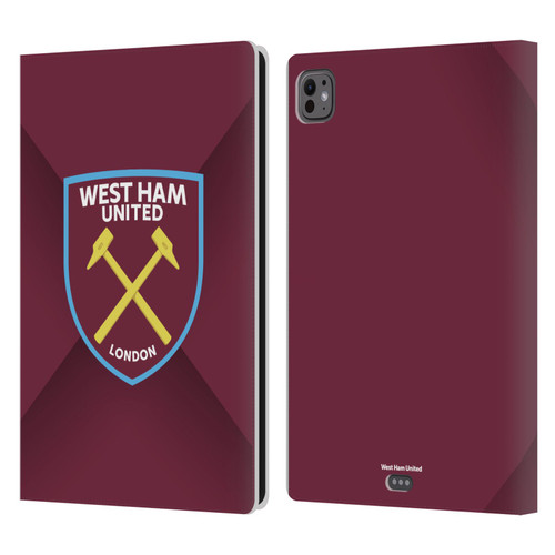West Ham United FC Crest Gradient Leather Book Wallet Case Cover For Apple iPad Pro 11 M4 2024