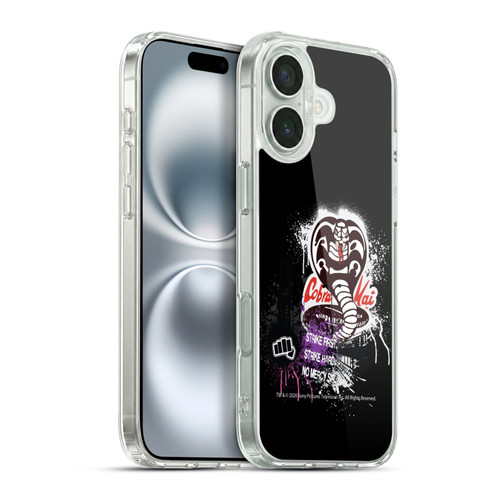 Cobra Kai Composed Art No Mercy Logo Soft Gel Case for Apple iPhone 16 Plus & MagSafe