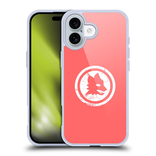 AS Roma Crest Graphics Pink Distressed Soft Gel Case for Apple iPhone 16