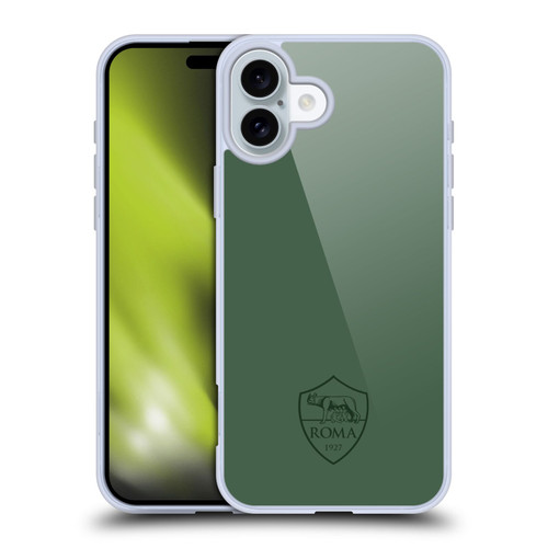 AS Roma Crest Graphics Full Colour Green Soft Gel Case for Apple iPhone 16 Plus