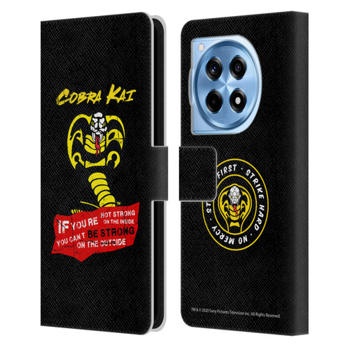 Cobra Kai Composed Art Be Strong Logo Leather Book Wallet Case Cover For OnePlus 12R