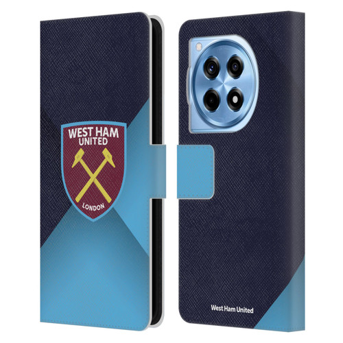 West Ham United FC Crest Blue Gradient Leather Book Wallet Case Cover For OnePlus 12R