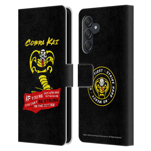 Cobra Kai Composed Art Be Strong Logo Leather Book Wallet Case Cover For Samsung Galaxy M55 5G