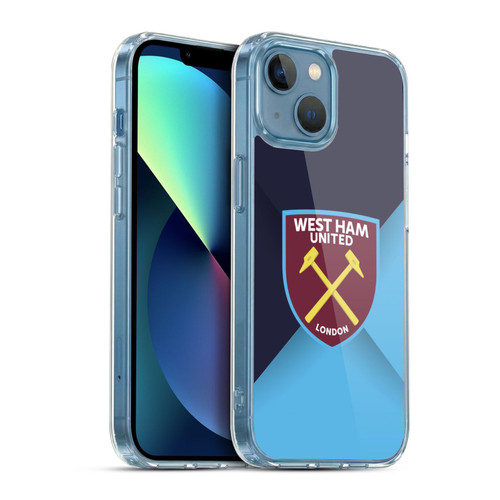 West Ham United FC Crest Blue Gradient Soft Gel Case for Apple iPhone 13 Mini