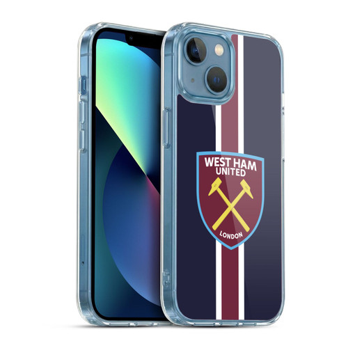 West Ham United FC Crest Stripes Soft Gel Case for Apple iPhone 13 Mini