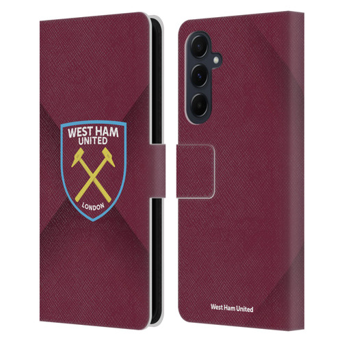West Ham United FC Crest Gradient Leather Book Wallet Case Cover For Samsung Galaxy A55 5G