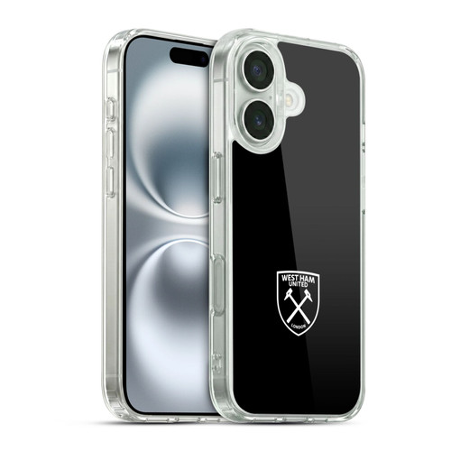 West Ham United FC Crest White Logo Soft Gel Case for Apple iPhone 16