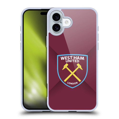 West Ham United FC Crest Gradient Soft Gel Case for Apple iPhone 16 Plus
