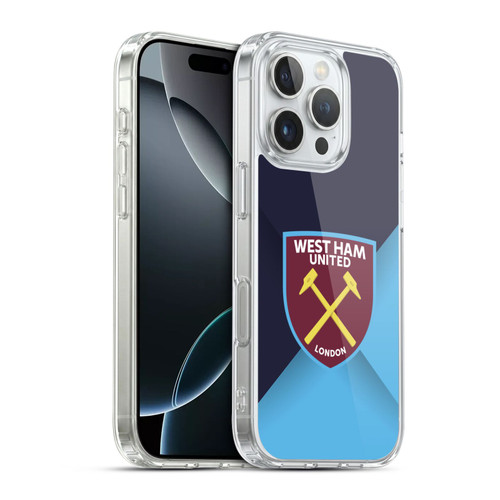 West Ham United FC Crest Blue Gradient Soft Gel Case for Apple iPhone 16 Pro