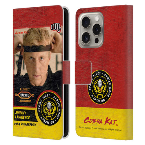 Cobra Kai Graphics 2 Johnny Lawrence Karate Leather Book Wallet Case Cover For Apple iPhone 16 Pro