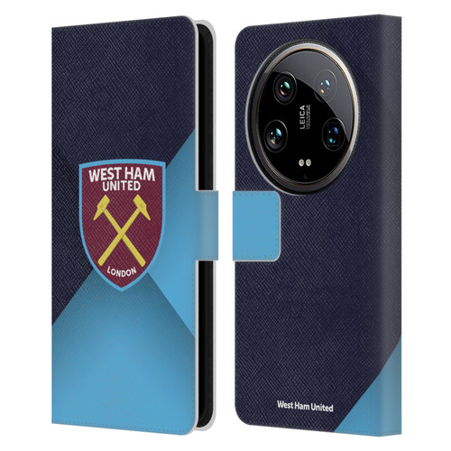 West Ham United FC Crest Blue Gradient Leather Book Wallet Case Cover For Xiaomi 14 Ultra