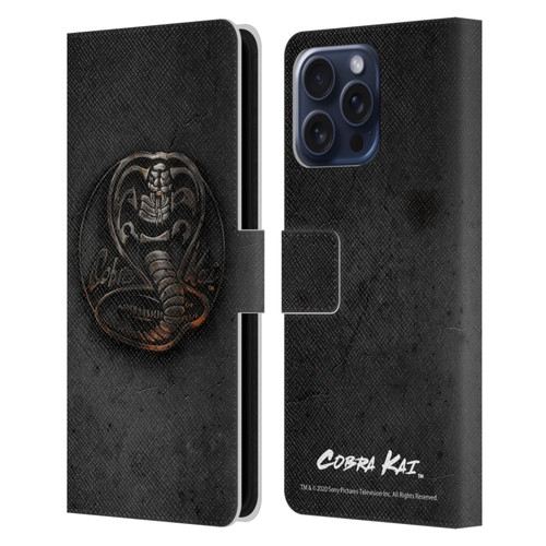 Cobra Kai Graphics Metal Logo Leather Book Wallet Case Cover For Apple iPhone 16 Pro Max