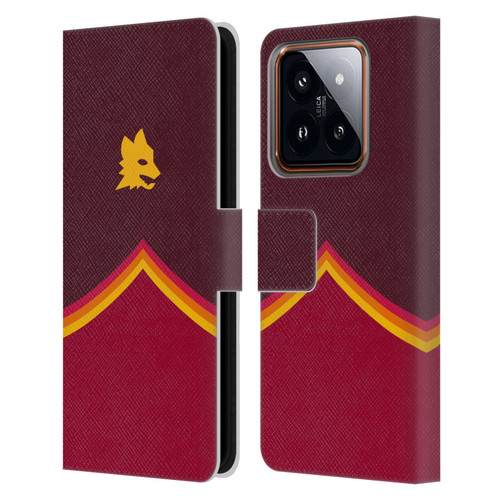 AS Roma Crest Graphics Wolf Leather Book Wallet Case Cover For Xiaomi 14