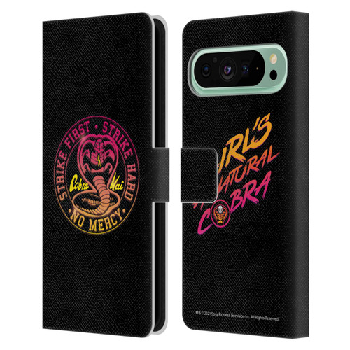 Cobra Kai Key Art Strike Hard Logo Leather Book Wallet Case Cover For Google Pixel 9 Pro XL