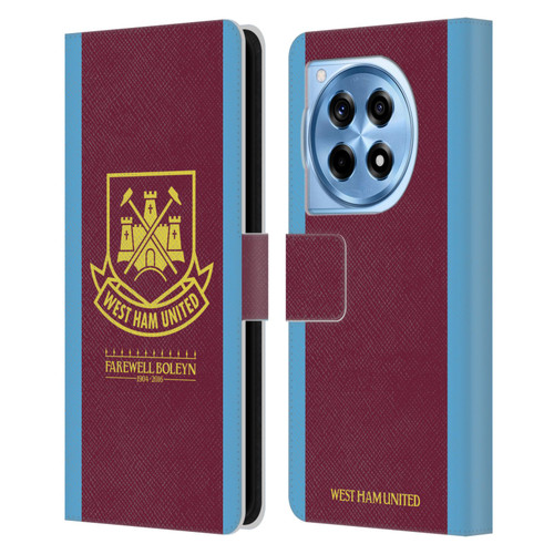 West Ham United FC Retro Crest 2015/16 Final Home Leather Book Wallet Case Cover For OnePlus 12R