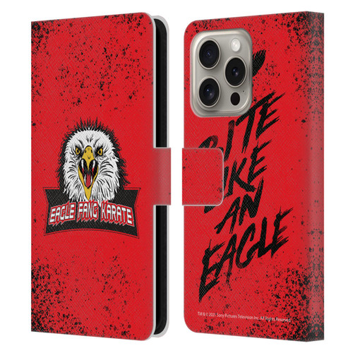 Cobra Kai Key Art Eagle Fang Logo Leather Book Wallet Case Cover For Apple iPhone 16 Pro