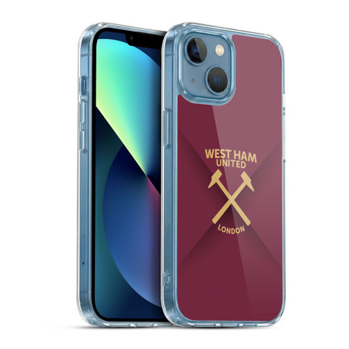 West Ham United FC Hammer Marque Kit Gradient Soft Gel Case for Apple iPhone 13 Mini & MagSafe