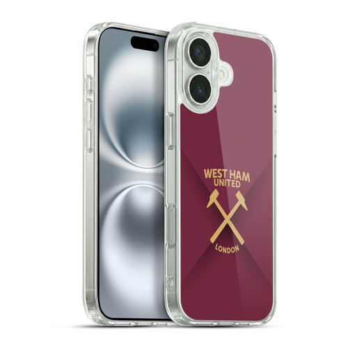 West Ham United FC Hammer Marque Kit Gradient Soft Gel Case for Apple iPhone 16 Plus & MagSafe
