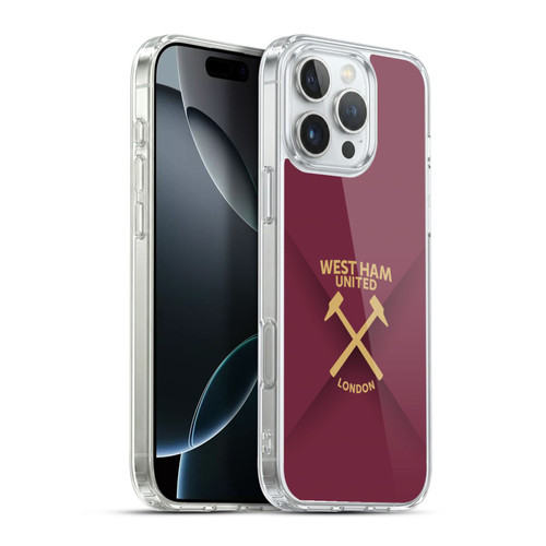 West Ham United FC Hammer Marque Kit Gradient Soft Gel Case for Apple iPhone 16 Pro Max & MagSafe
