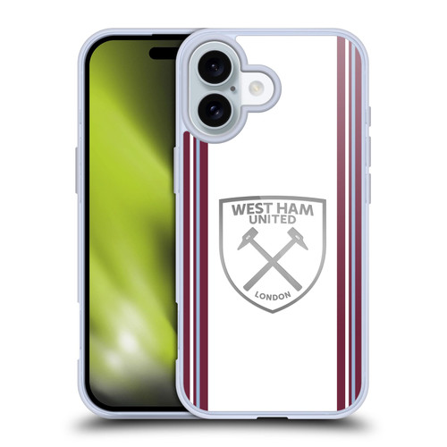 West Ham United FC 2023/24 Crest Kit Away Soft Gel Case for Apple iPhone 16