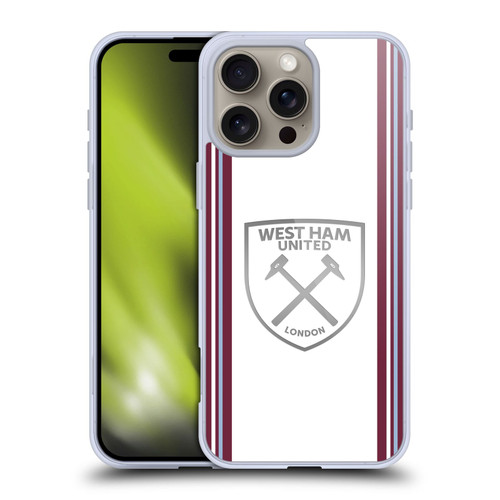 West Ham United FC 2023/24 Crest Kit Away Soft Gel Case for Apple iPhone 16 Pro Max