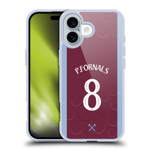 West Ham United FC 2023/24 Players Home Kit Pablo Fornals Soft Gel Case for Apple iPhone 16