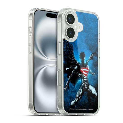 Superman DC Comics 80th Anniversary Splatter Soft Gel Case for Apple iPhone 16 & MagSafe