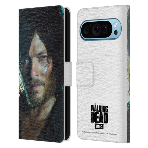 AMC The Walking Dead Characters Daryl Leather Book Wallet Case Cover For Google Pixel 9 / Pixel 9 Pro