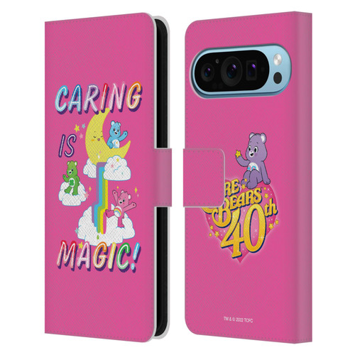 Care Bears 40th Anniversary Caring Is Magic Leather Book Wallet Case Cover For Google Pixel 9 / Pixel 9 Pro