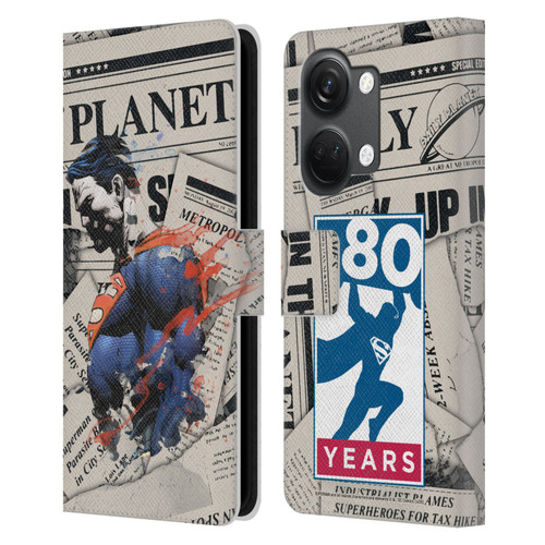 Superman DC Comics 80th Anniversary Newspaper Leather Book Wallet Case Cover For OnePlus Nord 3 5G