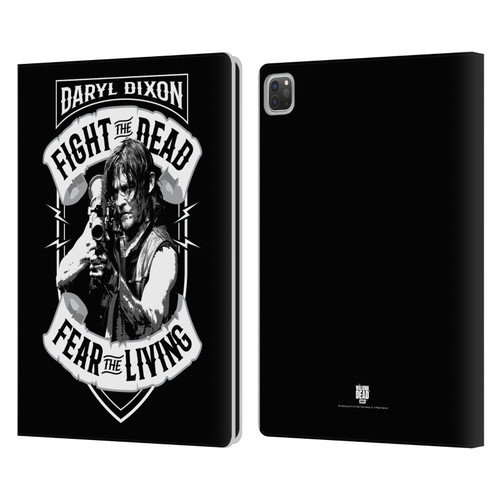 AMC The Walking Dead Daryl Dixon Biker Art RPG Black White Leather Book Wallet Case Cover For Apple iPad Pro 13 M4 2024