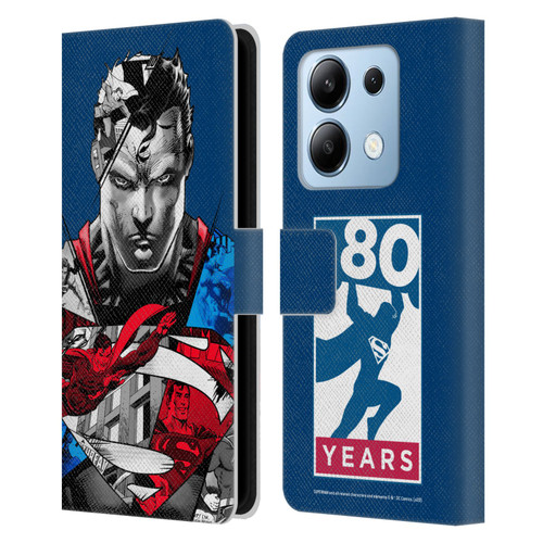 Superman DC Comics 80th Anniversary Collage Leather Book Wallet Case Cover For Xiaomi Redmi Note 13/13 Pro 5G