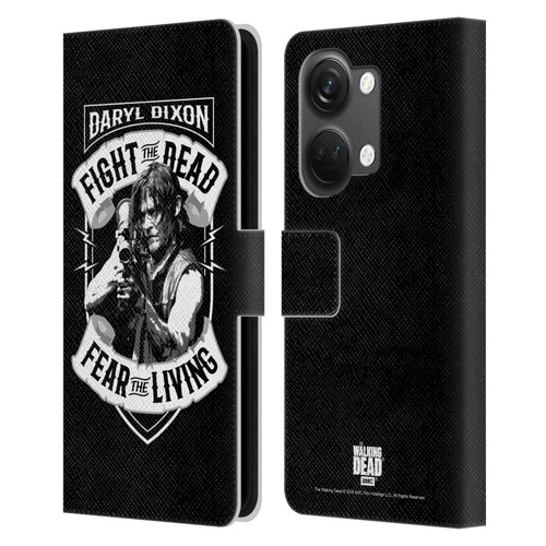 AMC The Walking Dead Daryl Dixon Biker Art RPG Black White Leather Book Wallet Case Cover For OnePlus Nord 3 5G
