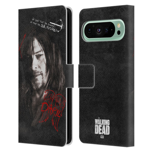 AMC The Walking Dead Daryl Dixon Iconic Grafitti Leather Book Wallet Case Cover For Google Pixel 9 Pro XL