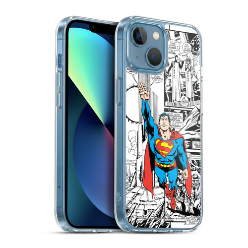 Superman DC Comics Comicbook Art Flight Soft Gel Case for Apple iPhone 13 Mini & MagSafe