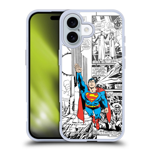 Superman DC Comics Comicbook Art Flight Soft Gel Case for Apple iPhone 16 & MagSafe