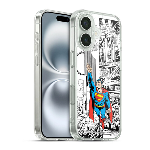Superman DC Comics Comicbook Art Flight Soft Gel Case for Apple iPhone 16 & MagSafe