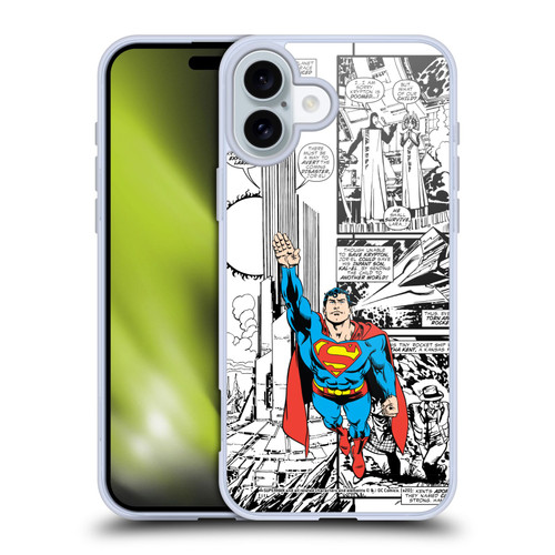 Superman DC Comics Comicbook Art Flight Soft Gel Case for Apple iPhone 16 Plus & MagSafe