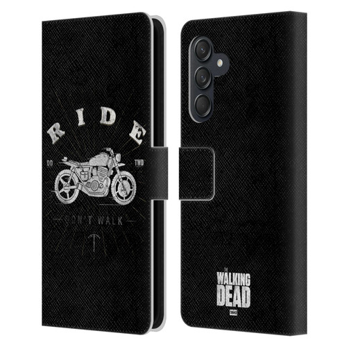 AMC The Walking Dead Daryl Dixon Iconic Ride Don't Walk Leather Book Wallet Case Cover For Samsung Galaxy M55 5G