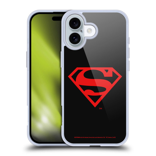 Superman DC Comics Logos Black And Red Soft Gel Case for Apple iPhone 16 & MagSafe