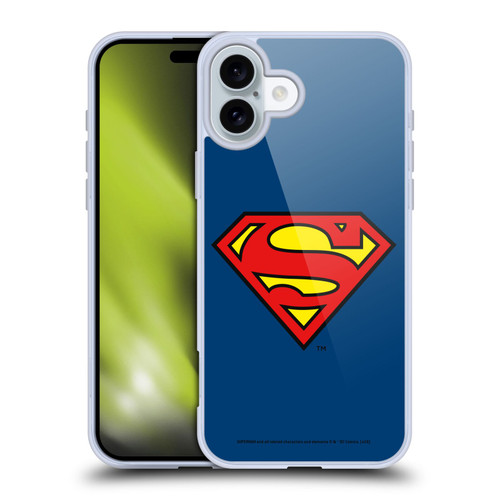 Superman DC Comics Logos Classic Soft Gel Case for Apple iPhone 16 Plus & MagSafe