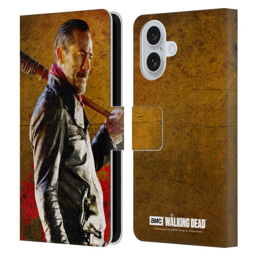 AMC The Walking Dead Negan Lucille 1 Leather Book Wallet Case Cover For Apple iPhone 16