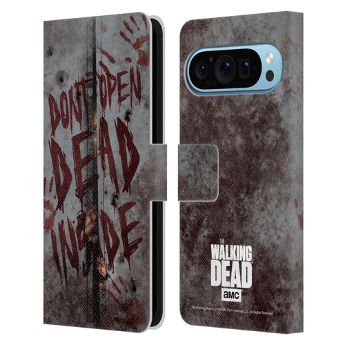 AMC The Walking Dead Typography Dead Inside Leather Book Wallet Case Cover For Google Pixel 9 / Pixel 9 Pro