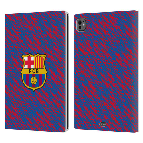 FC Barcelona Crest Patterns Glitch Leather Book Wallet Case Cover For Apple iPad Pro 11 M4 2024