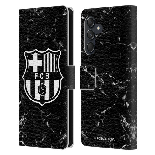 FC Barcelona Crest Patterns Black Marble Leather Book Wallet Case Cover For Samsung Galaxy M55 5G